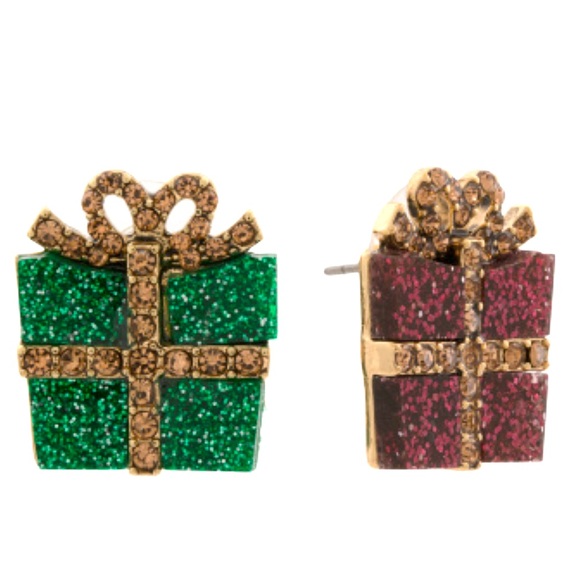 New Betsey Johnson Christmas Present Mismatched Stud Earrings - Picture 3 of 12
